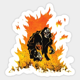 skull flames Sticker